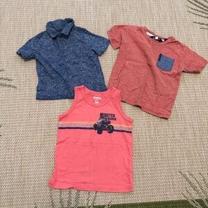 Lot of 3 Summer Shirts Toddler Boy Tank, Polo, T Shirt Size 24 Months